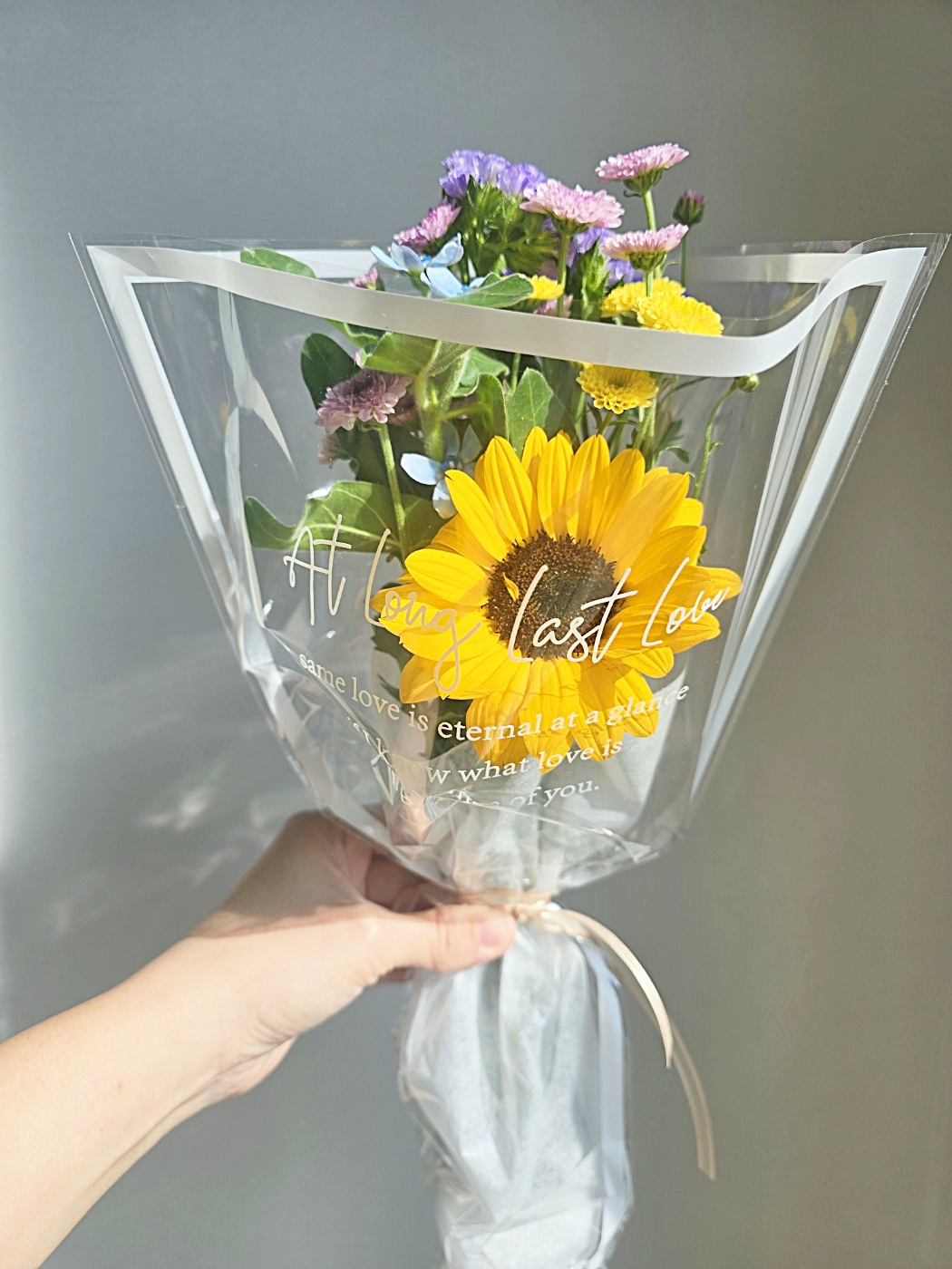 미니꽃다발 생화 여자친구 생일선물 결혼기념일 100일 졸업식 화이트데이,투명포장,1개 - 상세 이미지 2