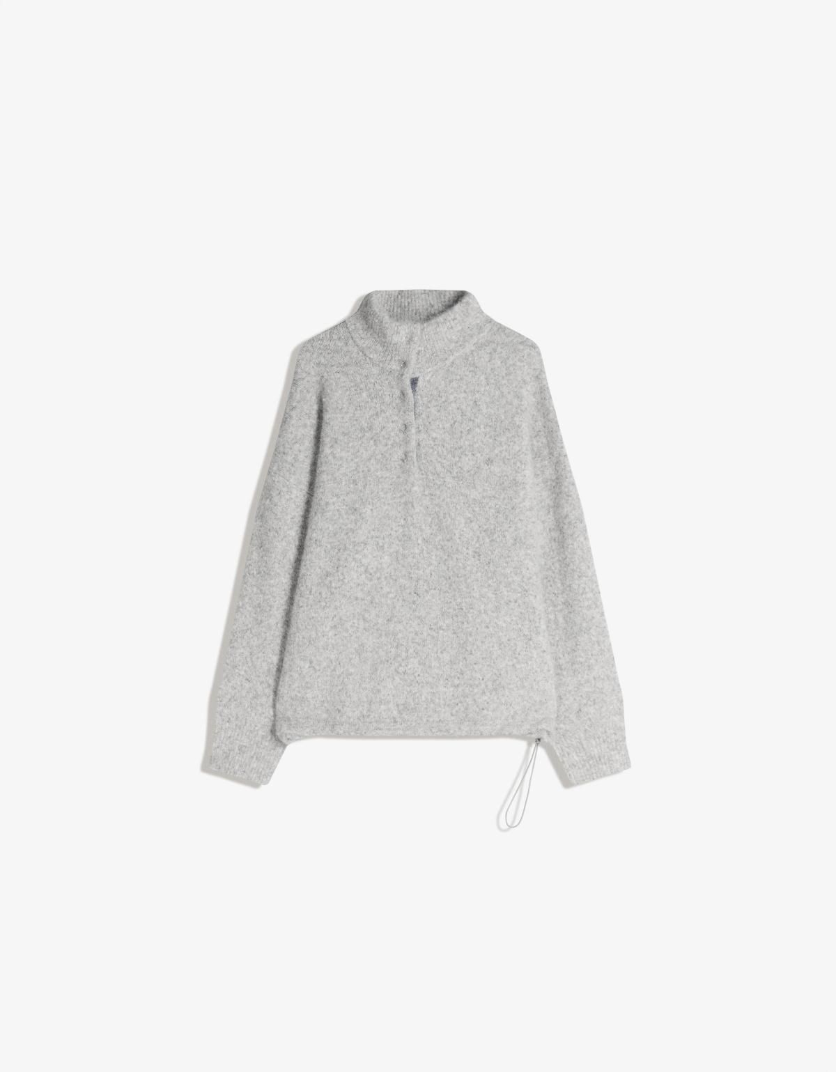 버쉬카 지퍼 하이넥 니트 스웨터 7154/376 GREY - 메인 이미지