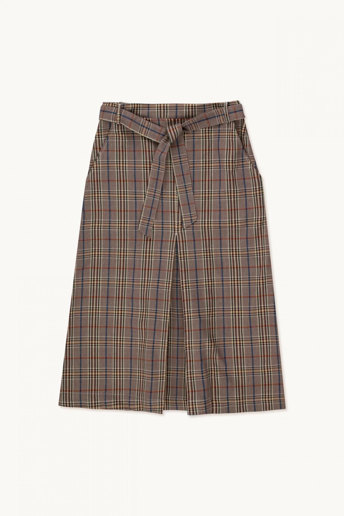 타이니코튼 체크 패턴 벨트 미디 스커트 AW23-638M14 ONE COLOR - 메인 이미지