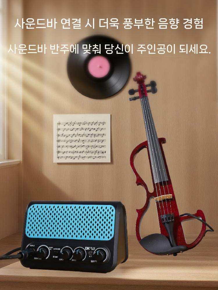 입문용 전자 악기 레드 와인 공연 바이올린 취미 투명 프레임 메가오 블랙 이미지 6