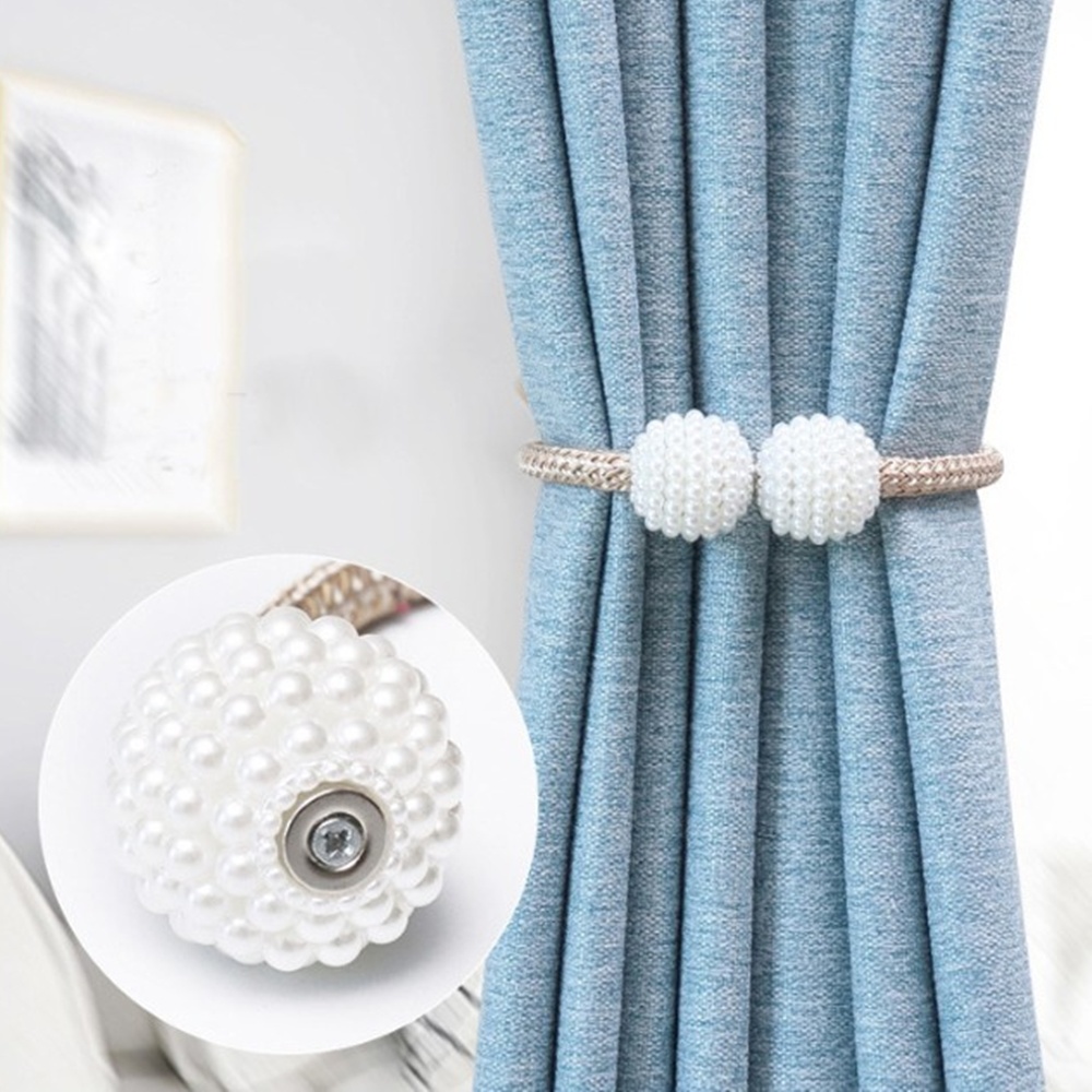 박대표마켓 진주 커튼 자석 타이백 커텐홀더 커튼끈 브라켓 거실 인테리어 악세사리 - 상품 이미지