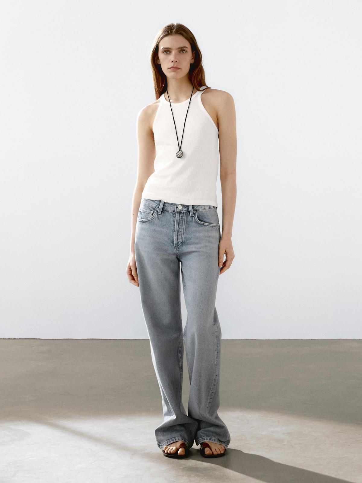 마시모두띠 슬림핏 코튼 홀터넥 민소매 티셔츠 6812/107 OFF WHITE - 상세 이미지 5