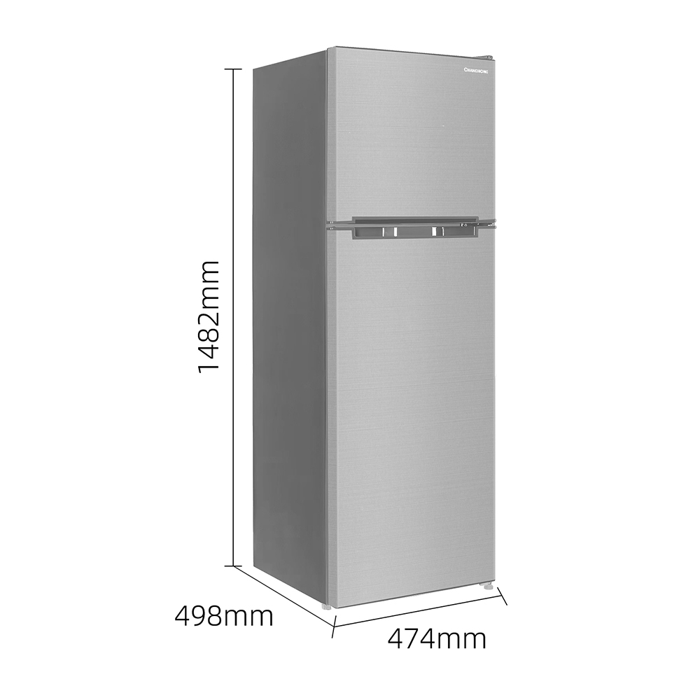 창홍 소형 미니 냉장고 2도어 원룸 가정용 실버 168L