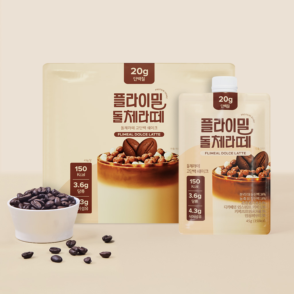 플라이밀 단백질 쉐이크 파우치 돌체라떼, 45g, 7개 제품 이미지