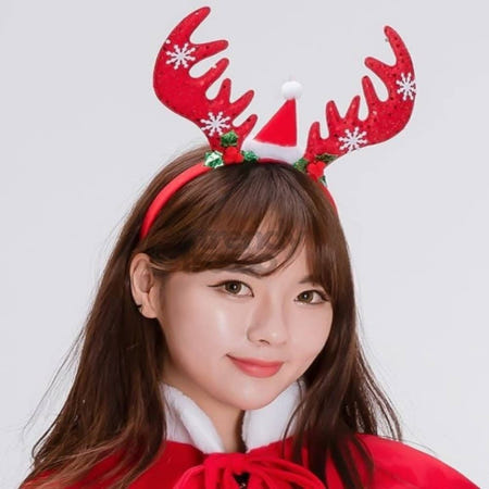 [트렌디프레소협력사]데이슬롯 루돌프 머리띠 리얼대형 크리스마스복장 캐릭터머리띠 의상소품