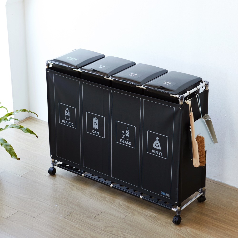 재활용분리수거함 대용량 쓰레기 가정용 분리수거함 3단 분리수거트롤리