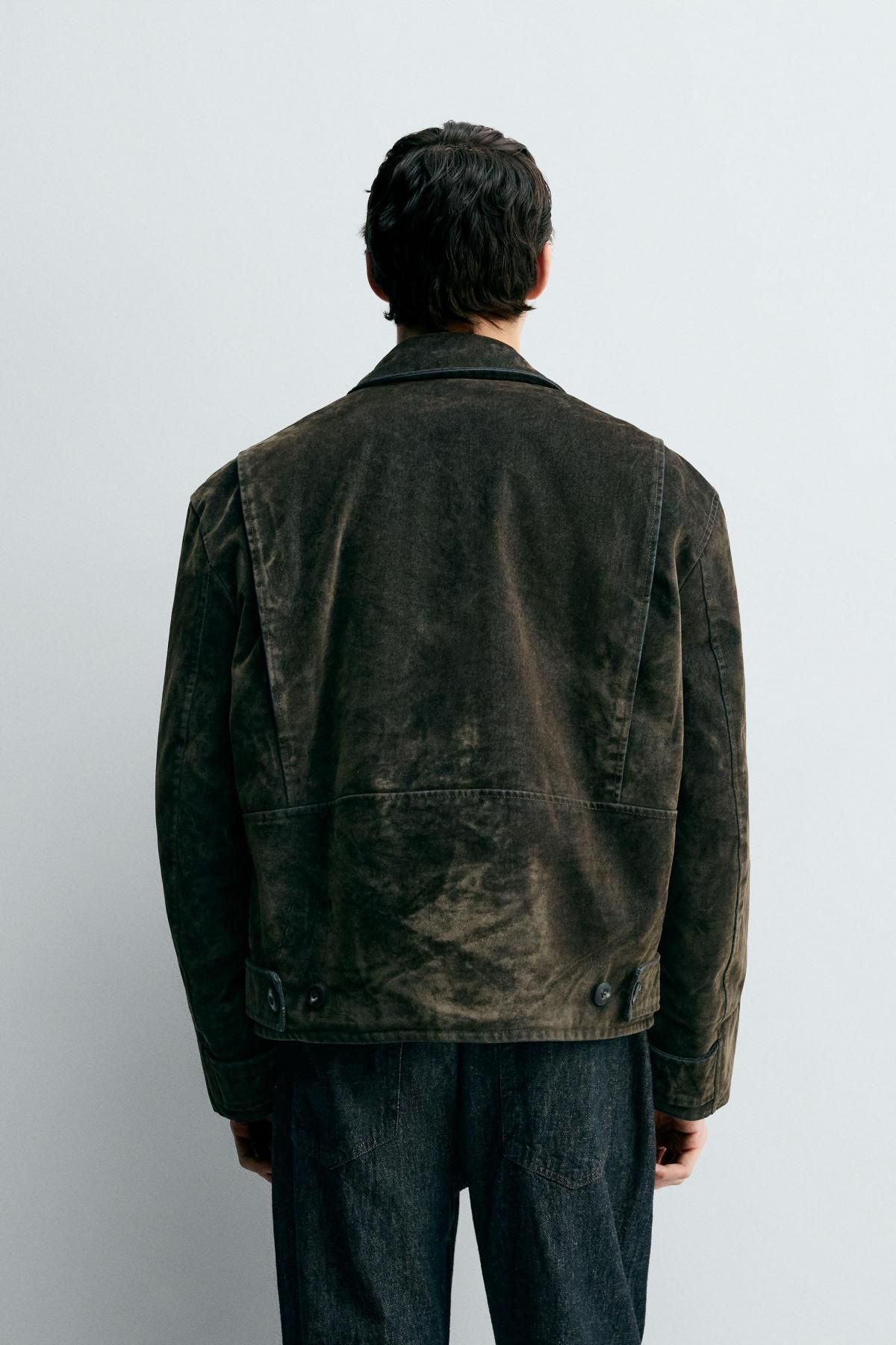 자라 벨루어 트윌 테일러드 재킷 3833/306 DARK GREEN - 상세 이미지 4