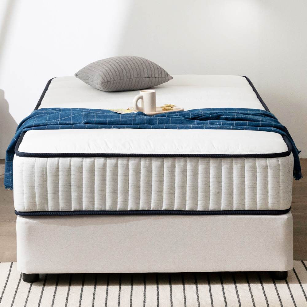 헤이즈 허리디스크 알러지케어 본넬스프링 침대 매트리스[방수커버EVENT] K(킹), 필로우탑(25cm)_네이비