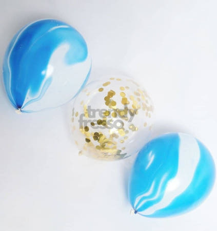 [트렌디프레소협력사]데이슬롯 컨페티 풍선세트 마블 블루 축하 기념일 파티