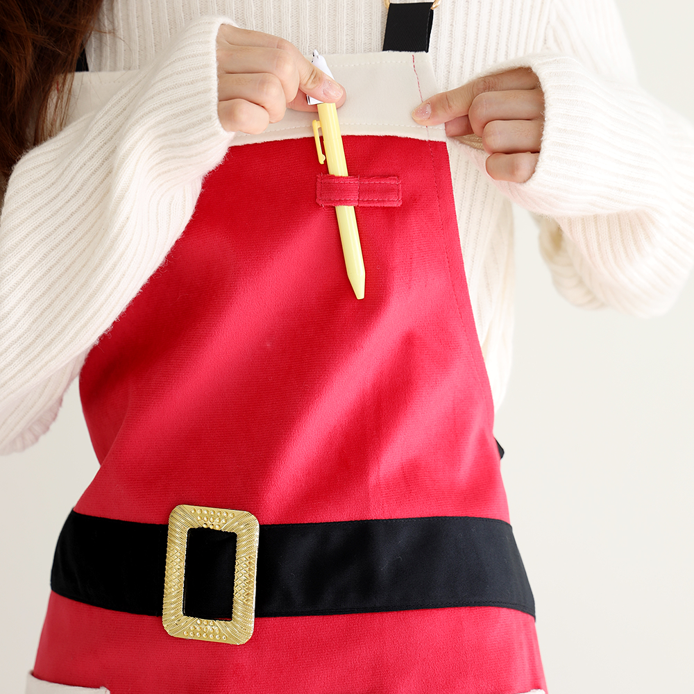 [미소쌤] 크리스마스 산타 앞치마 겨울 코스튬 파티 소품 행사