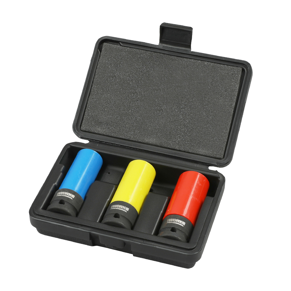 웍스 휠너트 임팩 소켓 세트 3PCS 12.7mm WA1721 - 메인 이미지