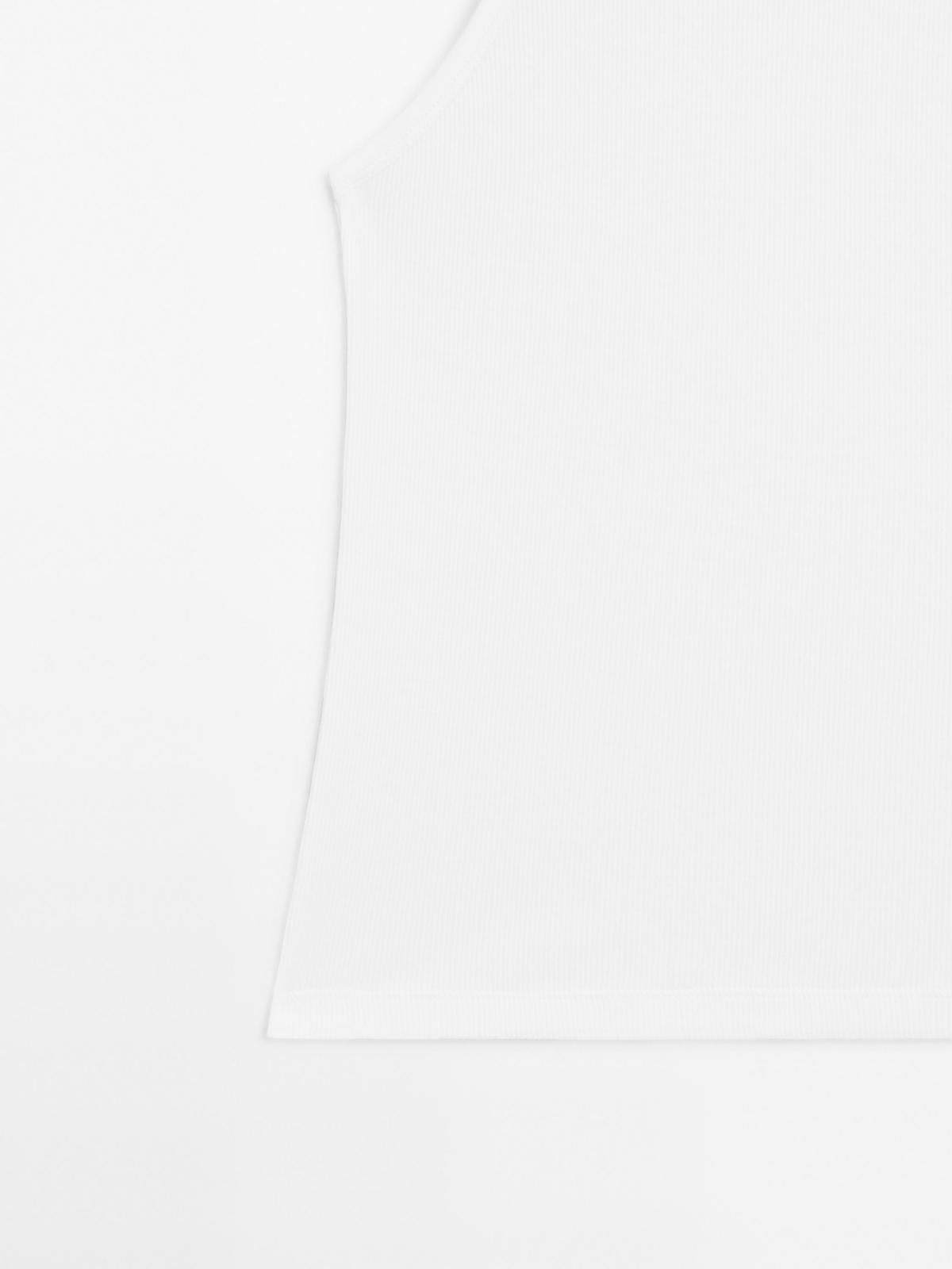 마시모두띠 슬림핏 코튼 홀터넥 민소매 티셔츠 6812/107 OFF WHITE - 상세 이미지 4
