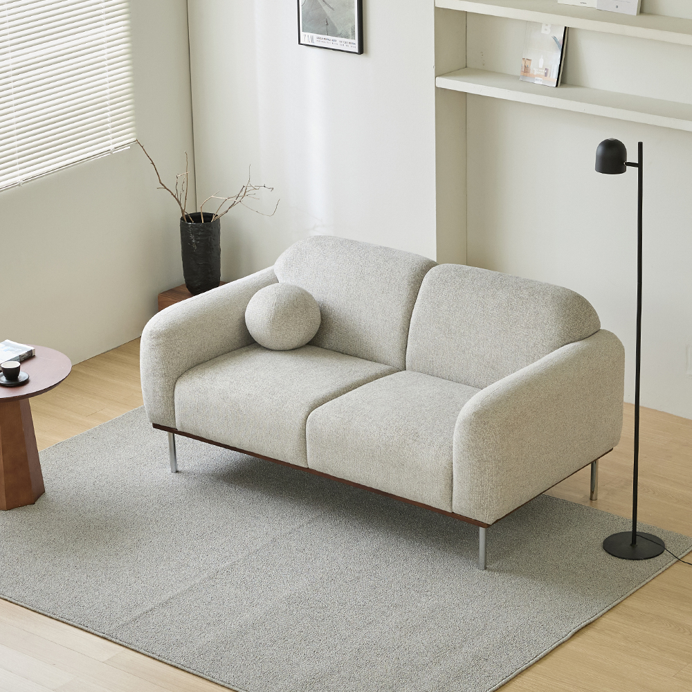 루나 거실 소파 천연원목 이지클린 직조 패브릭[협탁EVENT] 아이보리, 1인용