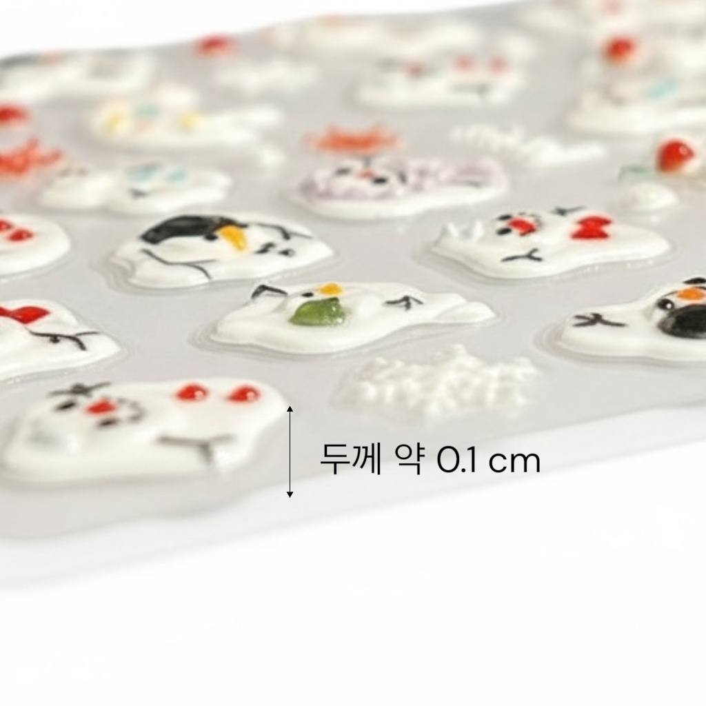 체리콕 녹아내리는 눈사람 네일 스티커 - 상세 이미지 2