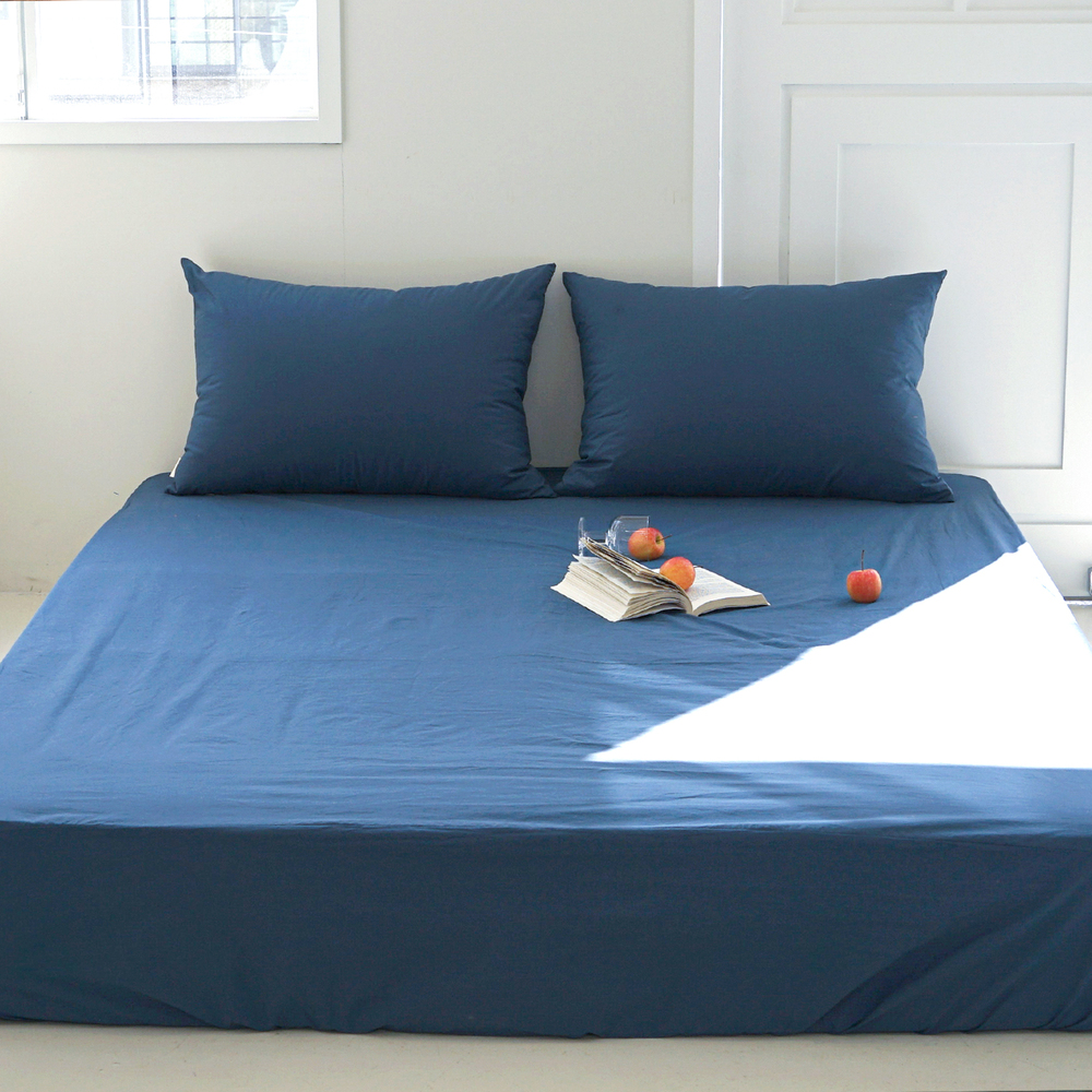 허쉬 60수 고밀도 바이오워싱 순면 매트리스 커버 녹턴 네이비, Q(퀸)