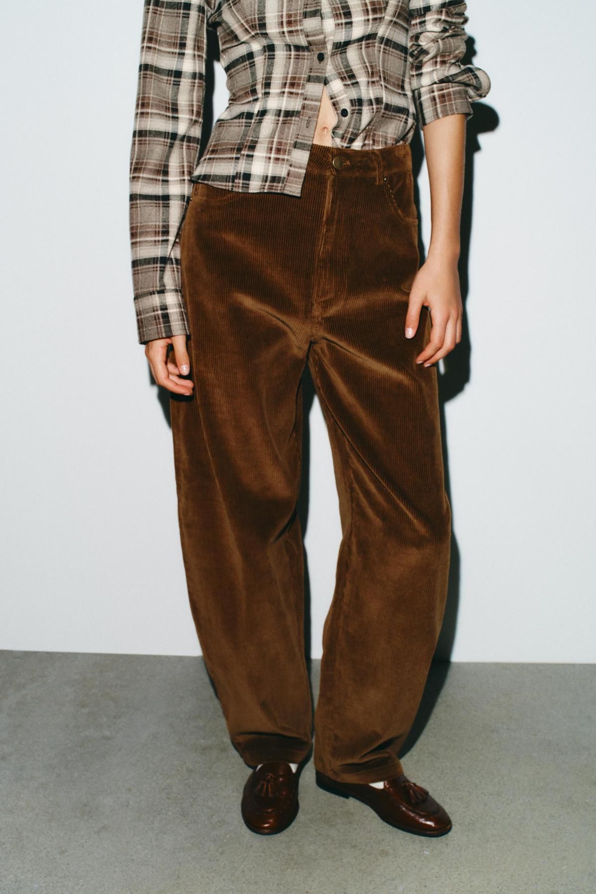 자라 코듀로이 와이드 포켓 팬츠 5427/519 LIGHT BROWN - 메인 이미지