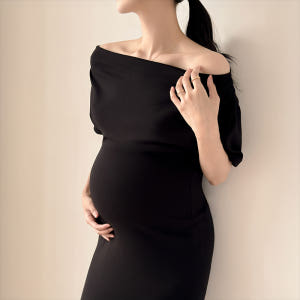 임산부 투웨이 원피스 주수 만삭 사진 촬영 셀프 스냅 오프숄더 키작녀 하... 착용 후기 | 사이즈/핏 총정리 - 상품 이미지 1