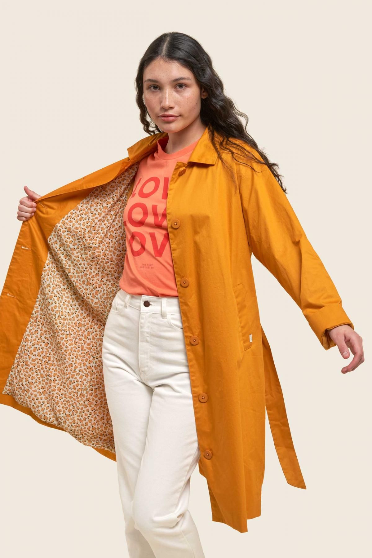 타이니코튼 허니 컬러 벨트 롱 트렌치코트 SS22-754-F01 ONE COLOR - 상세 이미지 3