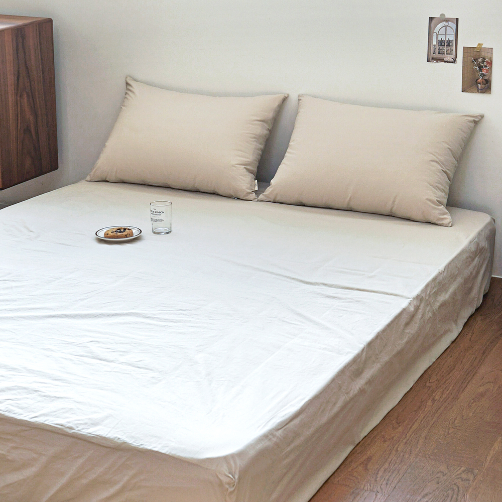 허쉬 60수 고밀도 바이오워싱 순면 매트리스 커버 샴페인 베이지, SS(슈퍼싱글)