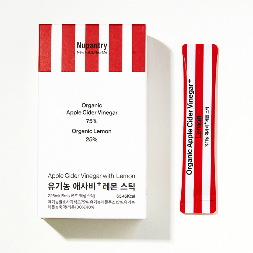 누팬트리 유기농 애사비 레몬 스틱 발효사과식초 애플사이다비니거 15ml 15포, 1개 - 메인 이미지