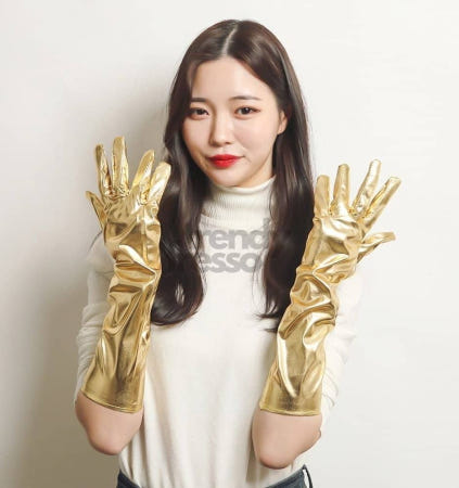 데이슬롯 롱장갑 45cm 골드 섹시 무대의상 긴장갑