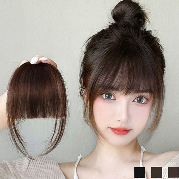 정수리 인모 부분 가발 시스루 풀뱅 앞머리 가발 여자 새치 - 상품 이미지