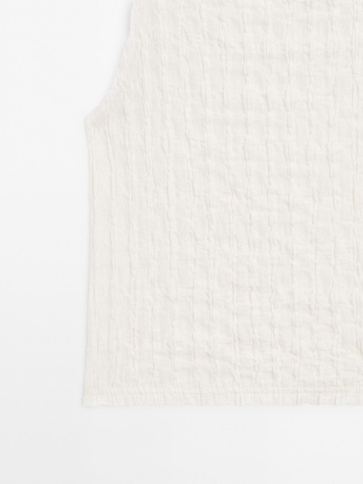 마시모두띠 텍스처 코튼 블렌드 민소매 탑 6260/200 OFF WHITE - 상세 이미지 4
