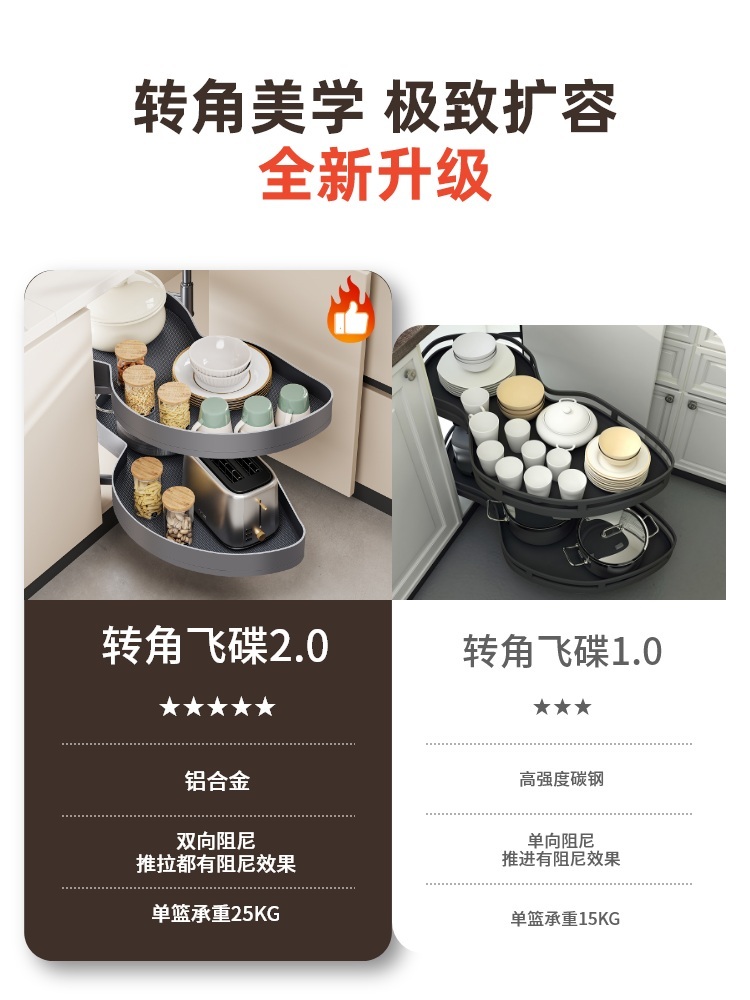 씽크대 땅콩장 슬라이딩 개폐 코너장 주방선반 풀아웃 개문식 서랍 하부장 - 상세 이미지 5