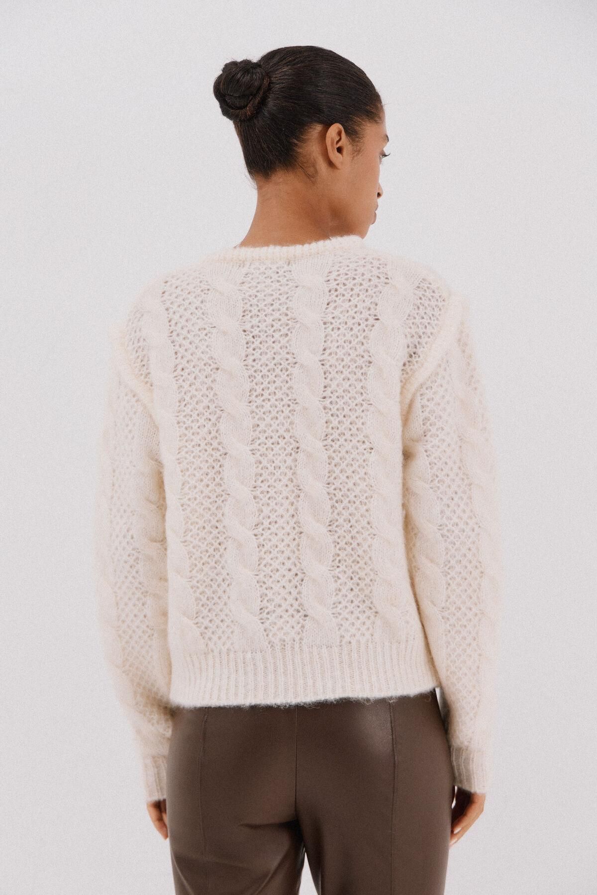꼬르떼피엘 라운드넥 케이블 니트 스웨터 6212658 MARFIL - 상세 이미지 5