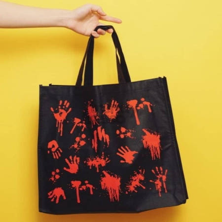 [트렌디프레소협력사]데이슬롯 할로윈 에코백 블러디블랙 할로윈가방