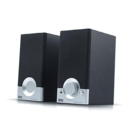 제스트커스텀 제품 브리츠 스피커 큐브블랙2 개(1개입) BR-1000A 2.0채널/USB