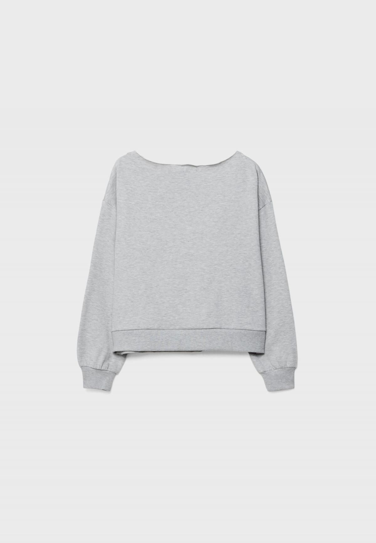 스트라디바리우스 트렌디 프린트 비대칭 스웨트셔츠 8694/443 GREY MELANGE - 상세 이미지 2