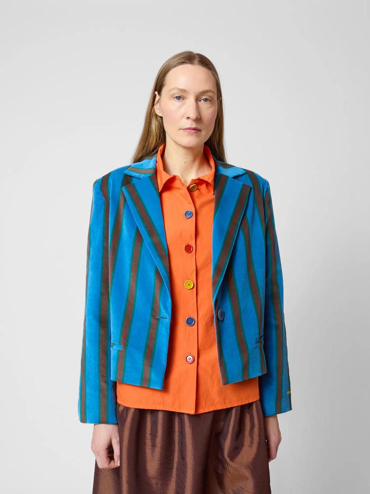 보보쇼즈 스트라이프 크롭 테일러드 재킷 b225fd012 ONE COLOR - 상세 이미지 5