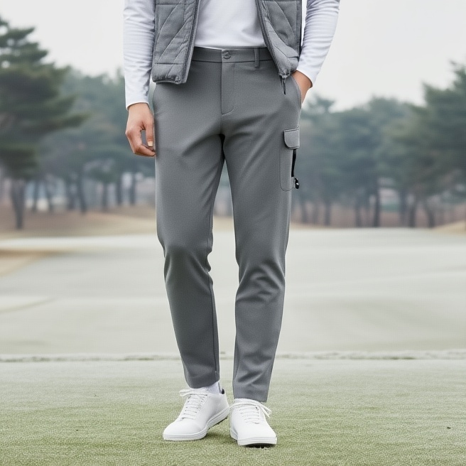 볼빅 남성 겨울 약기모 골프웨어 스판 항균 조거핏 카고 골프바지 - 상품 이미지