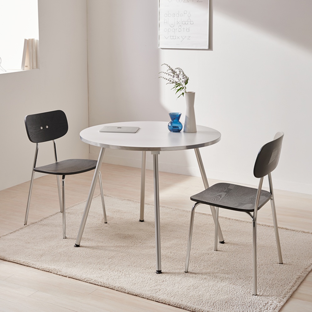 포인 원형식탁 lpm상판 원탁 작은 미니 원룸 카페테이블 900