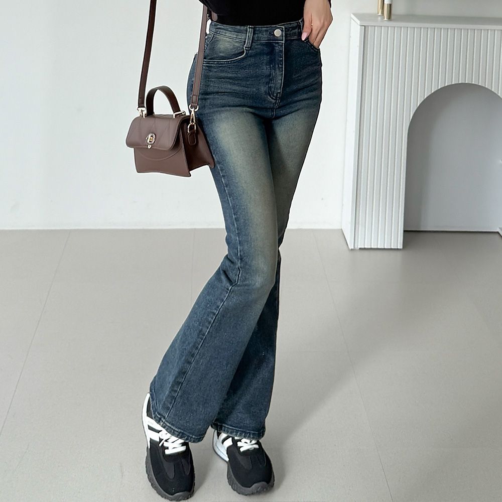 폴오빙 부츠컷 데님팬츠 워싱 허리스판 AA1150 - 상세 이미지 5