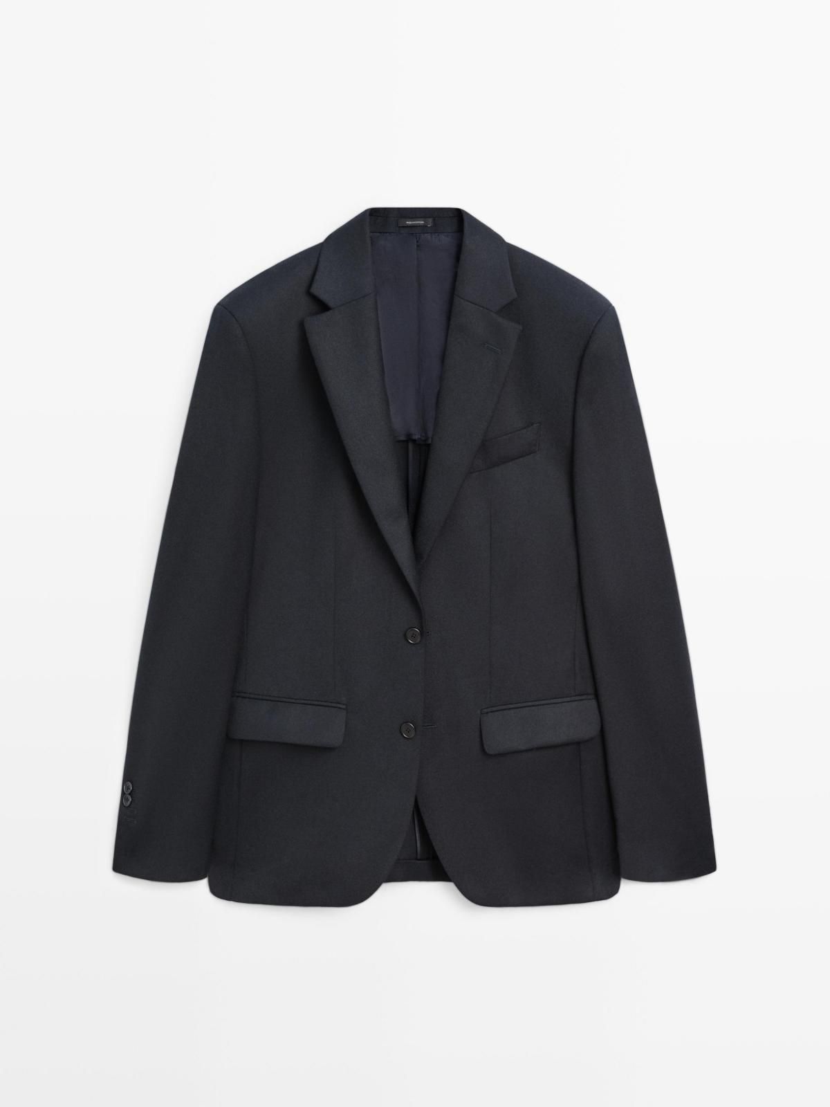마시모두띠 울 블렌드 플란넬 테일러드 재킷 3548/535 NAVY BLUE - 상품 이미지