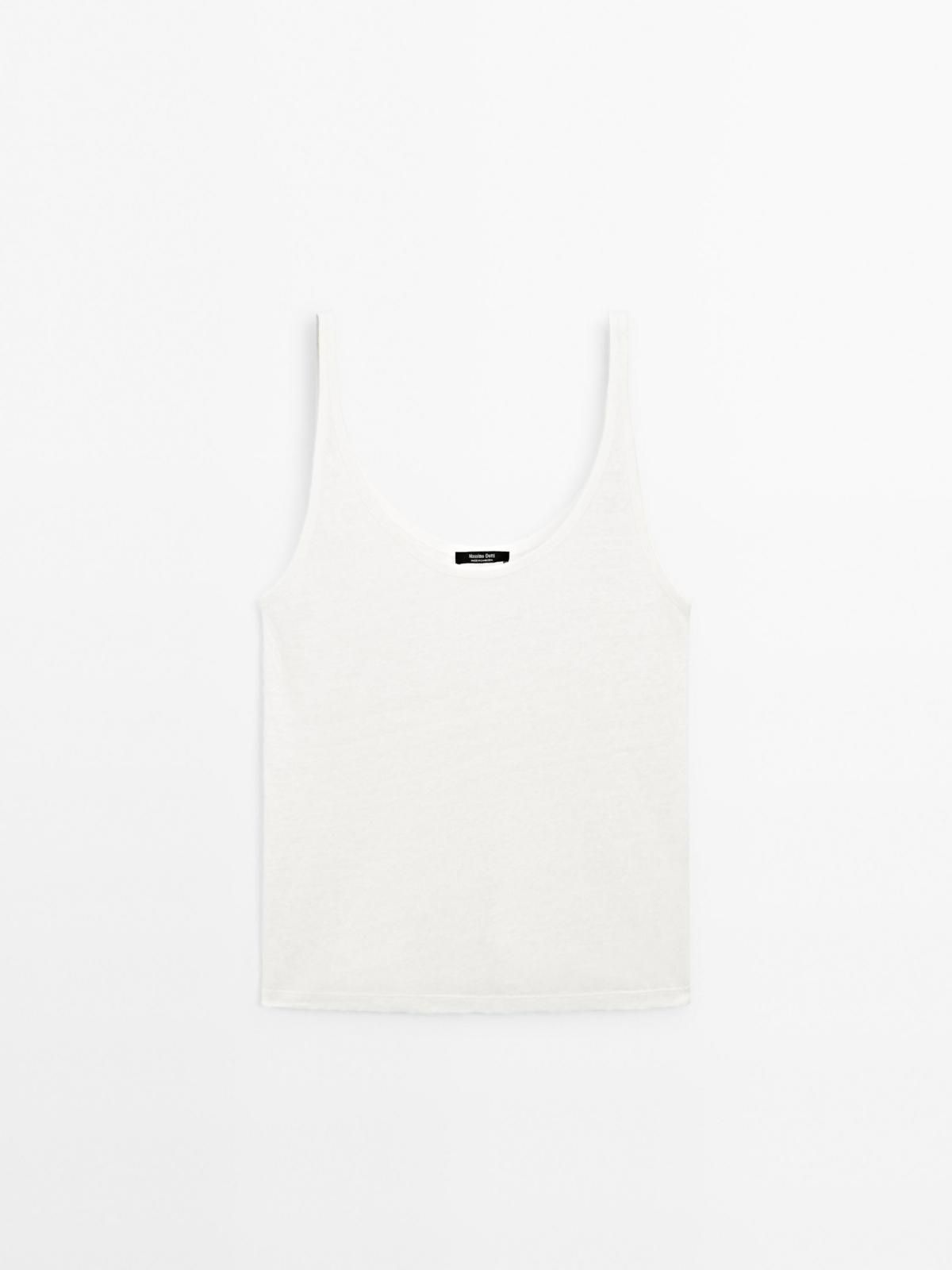 마시모두띠 리넨 민소매 크루넥 탑 6225/937 OFF WHITE - 상품 이미지