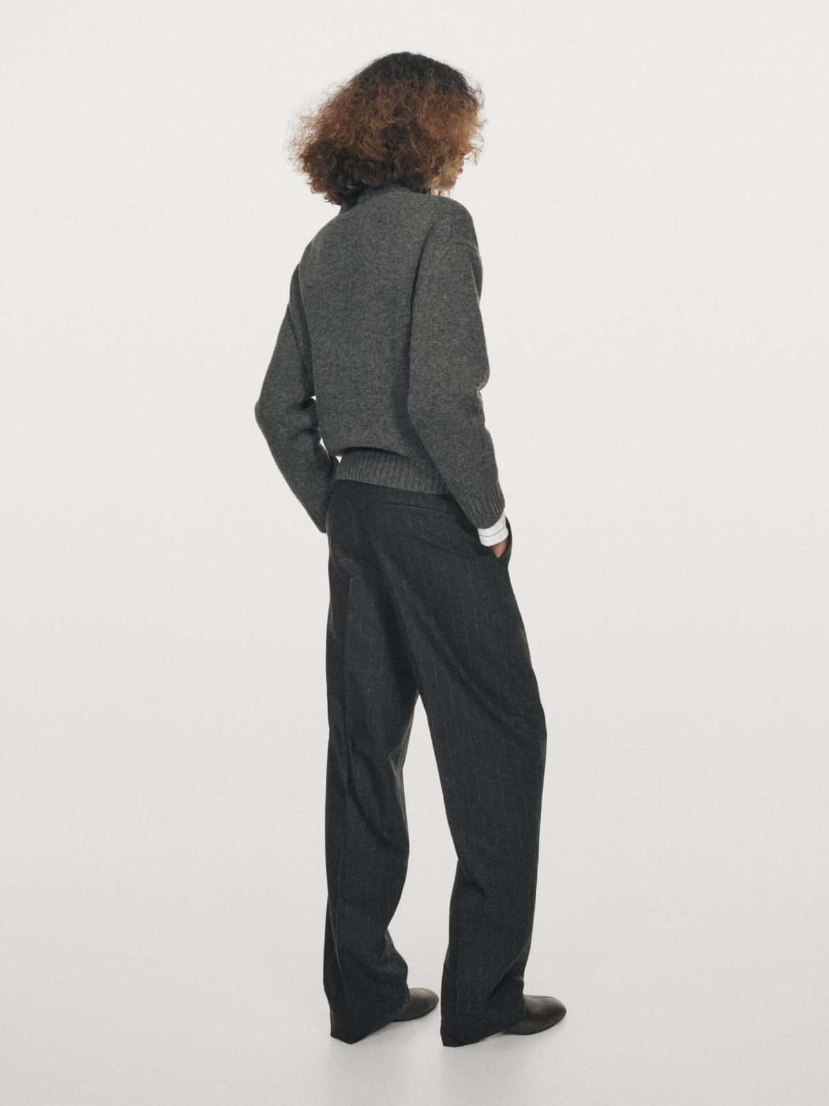 마시모두띠 핀스트라이프 울 혼방 슬랙스 팬츠 5054/901 DARK GREY - 상세 이미지 4