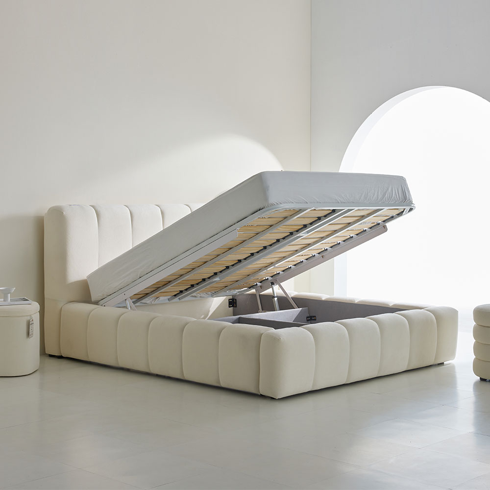 타이보텍스 슬라이딩 평상형 패브릭 호텔 자동 리프트 수납 침대 프레임 퀸 킹 겸용 580
