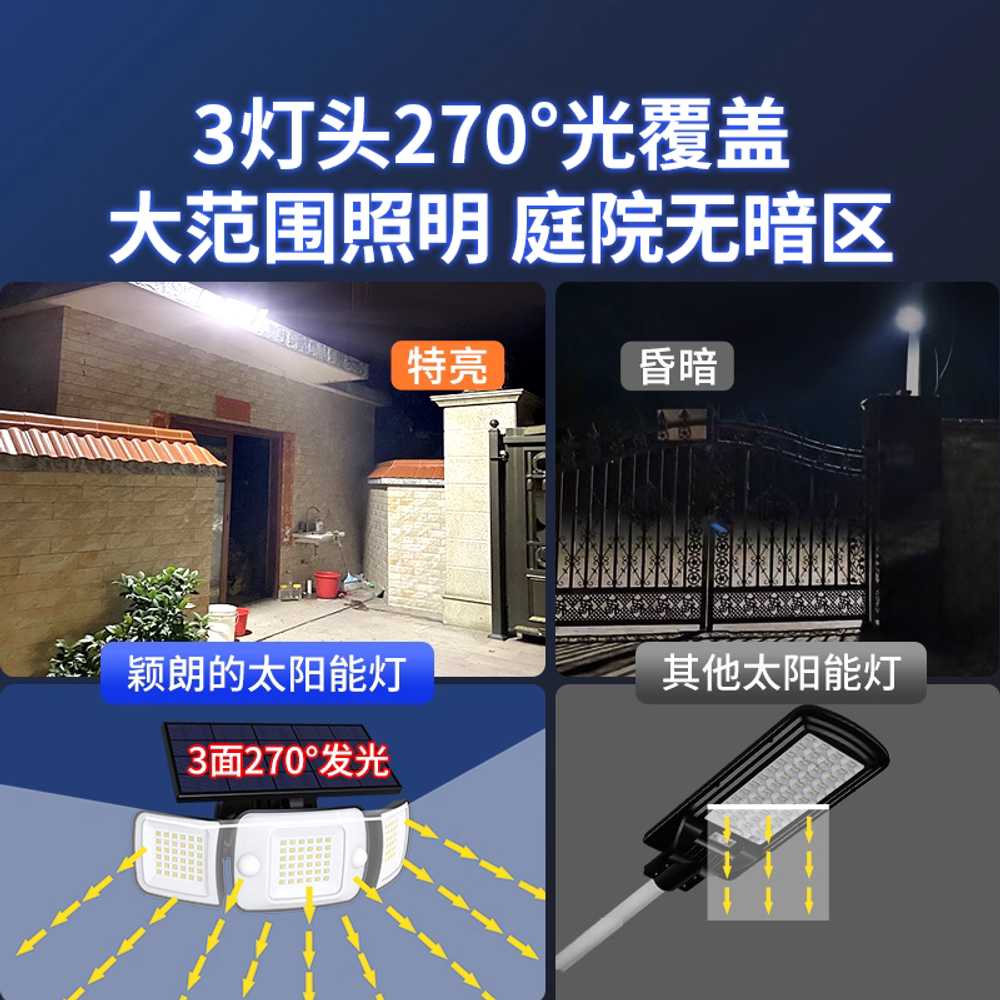 태양광 투광등 벽부등 가로등 겸용 야외 부착형 경관 백색 조명 일체형 - 상세 이미지 5