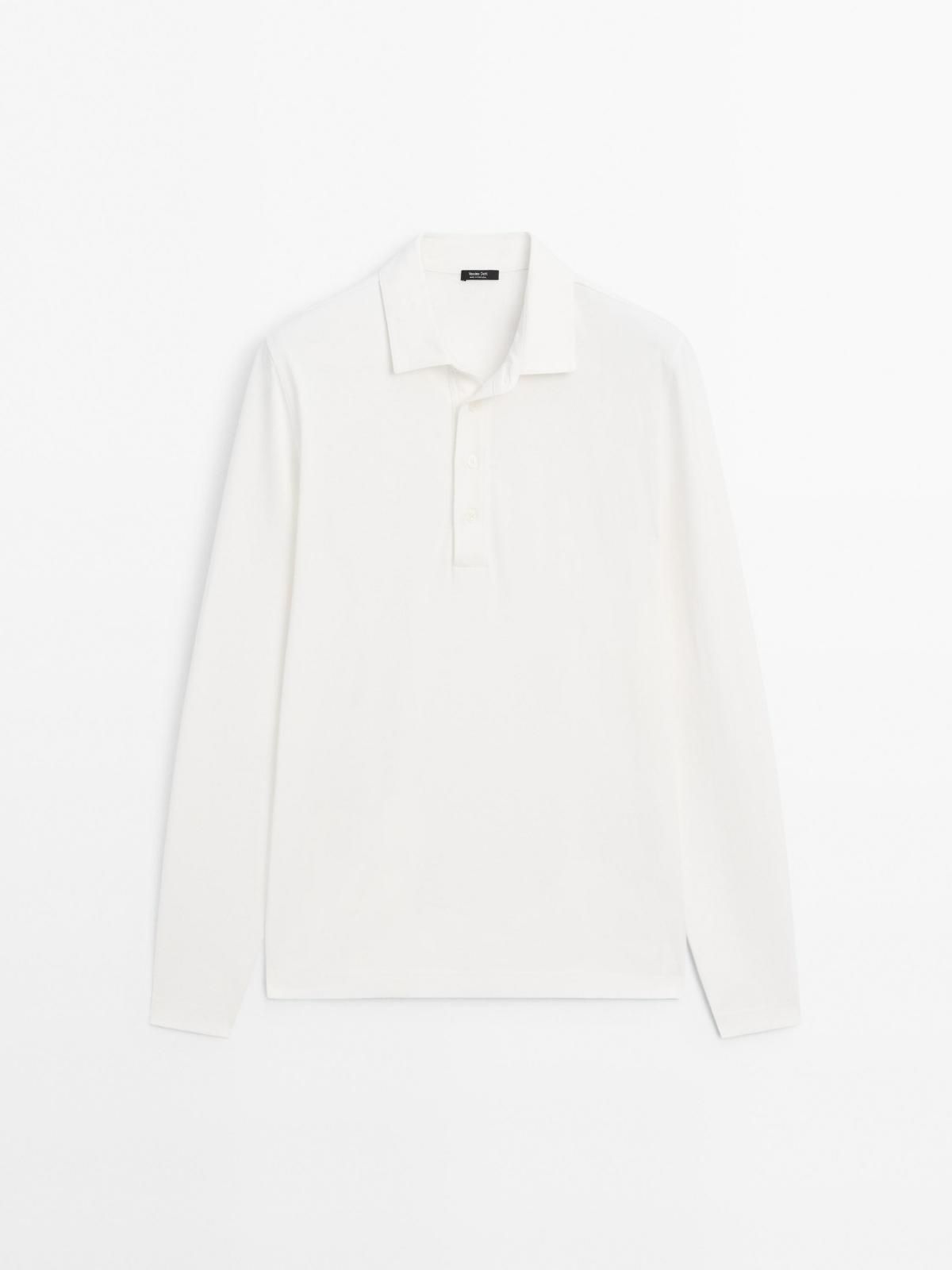 마시모두띠 베이직 코튼 긴팔 폴로셔츠 0625/152 OFF WHITE - 상품 이미지