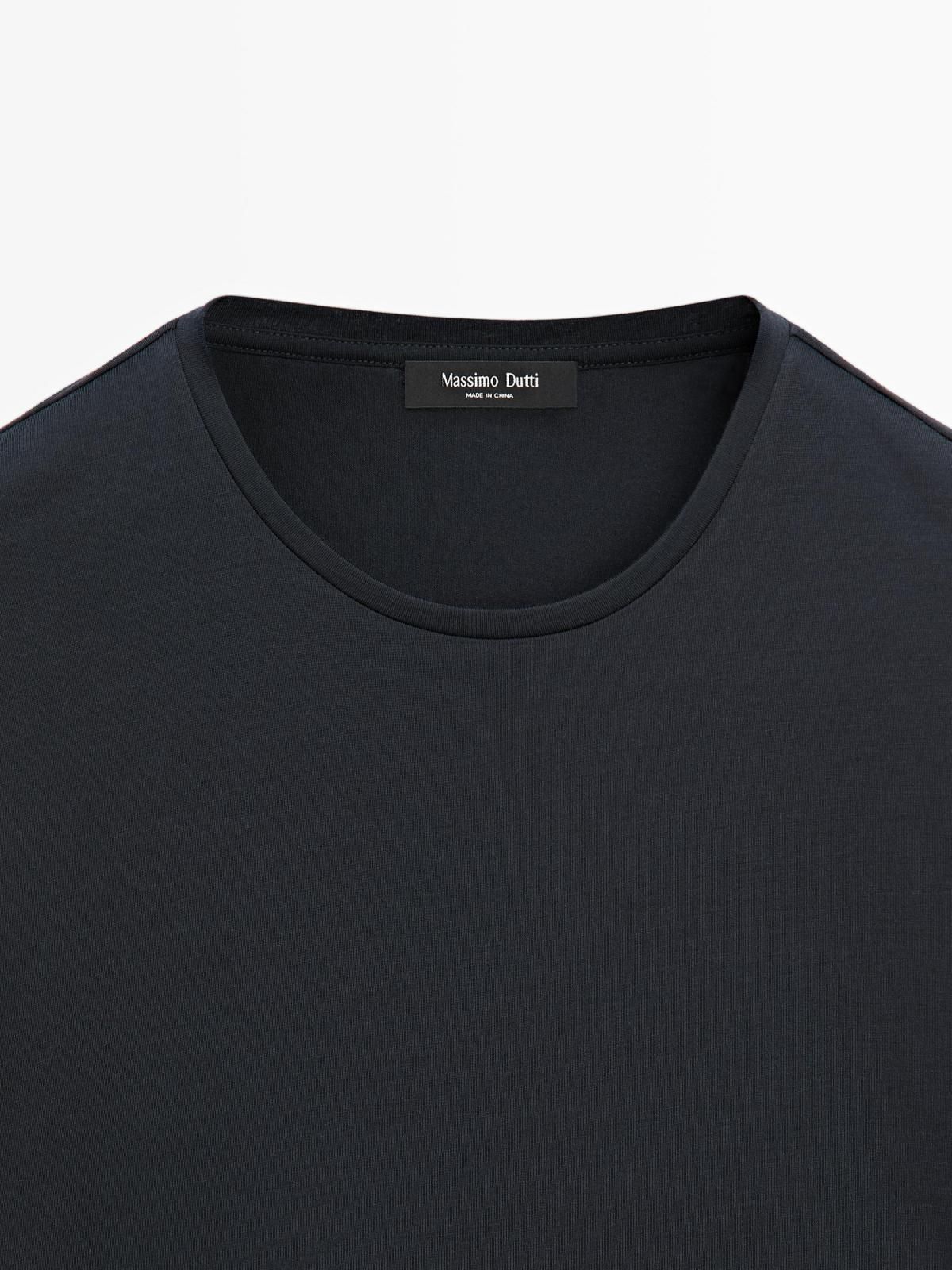 마시모두띠 프리미엄 울블렌드 반팔 티셔츠 0515/155 NAVY BLUE - 상세 이미지 3