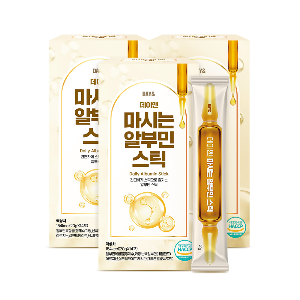 데이앤 마시는 알부민 스틱 20g 사과, 14포, 3개 - 상품 이미지