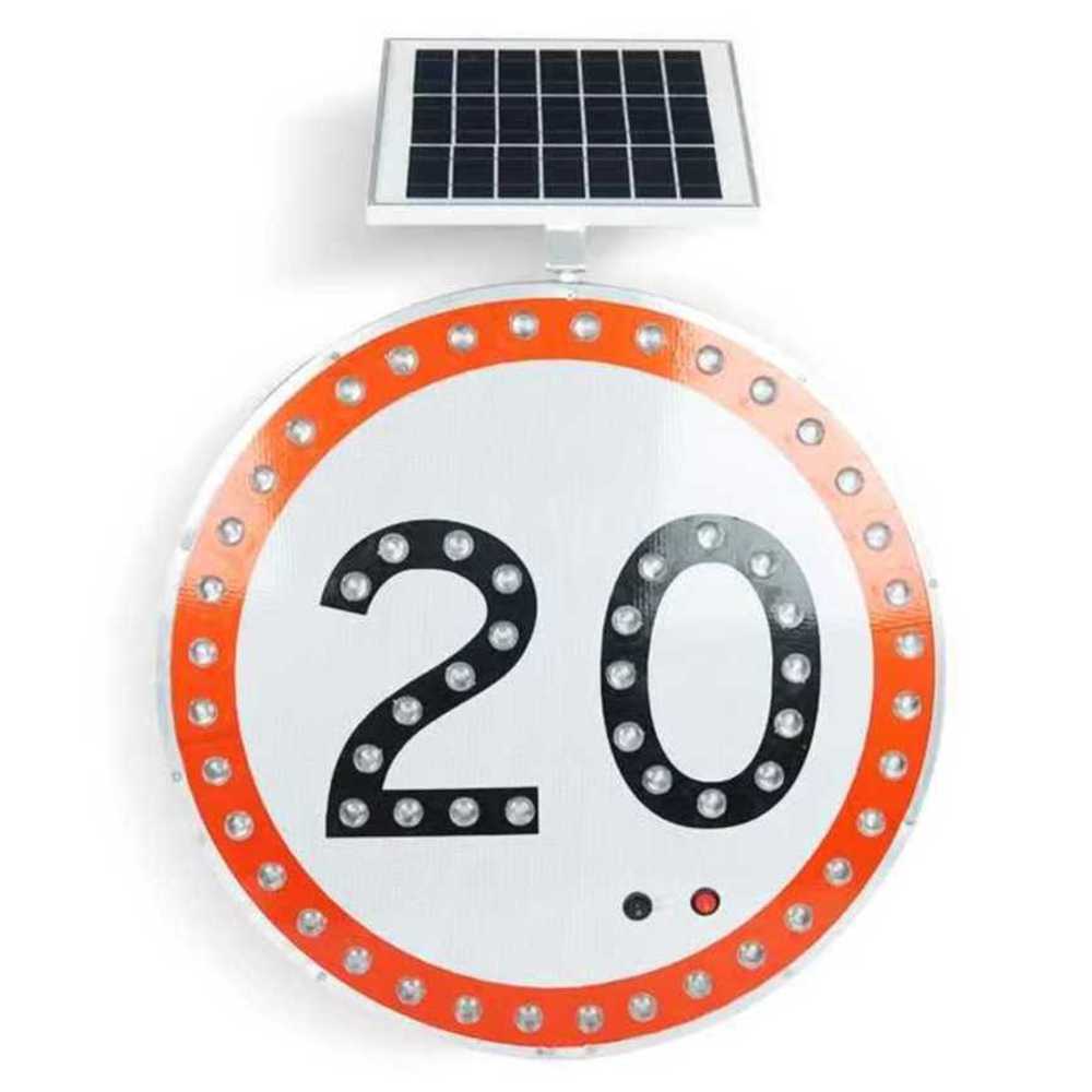 속도제한 표지판 태양광 도로 교통 안전 LED 안내판 60cm - 상품 이미지