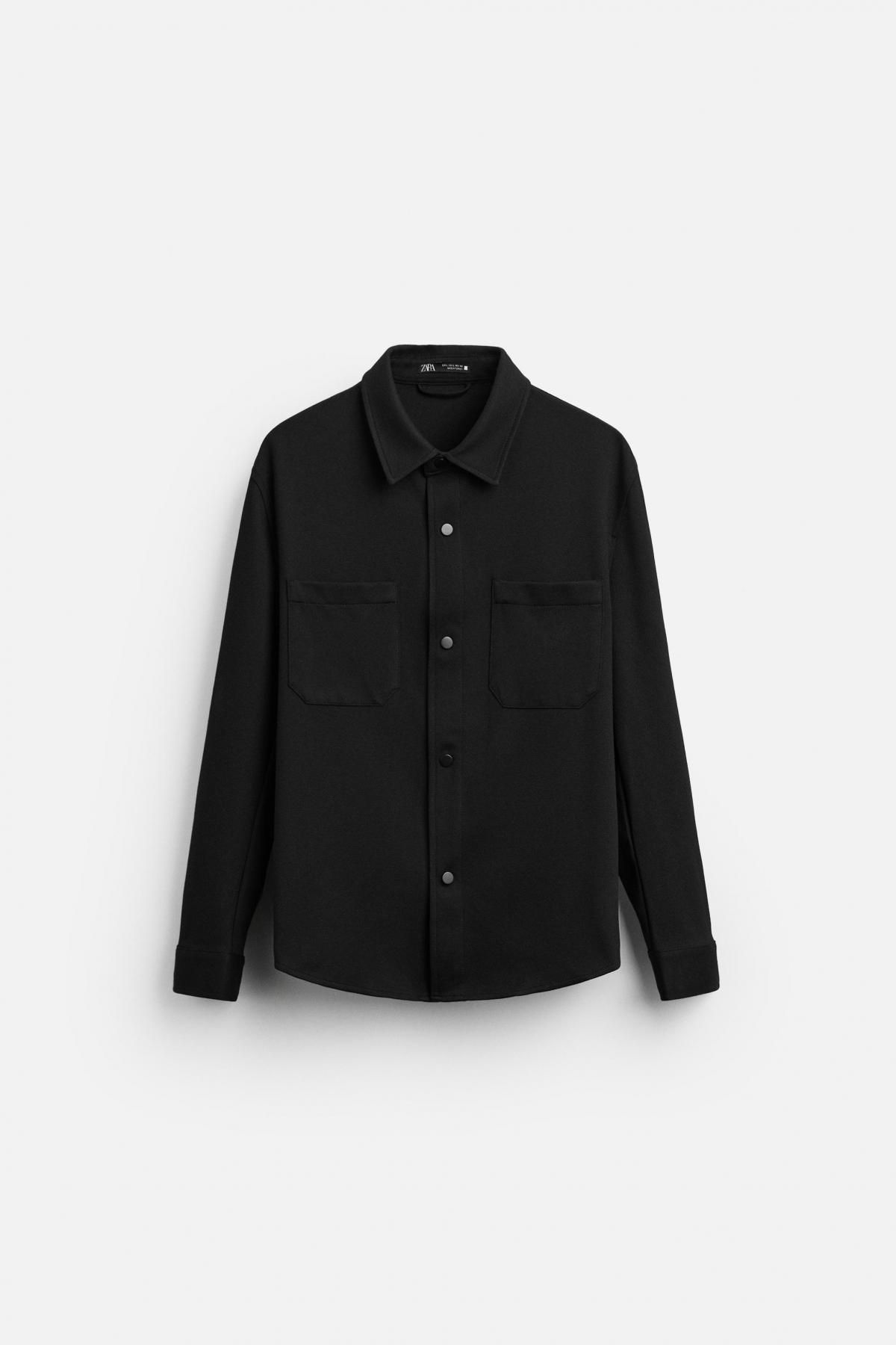 자라 이지케어 텍스처 긴팔 셔츠 7484/878 BLACK - 상품 이미지