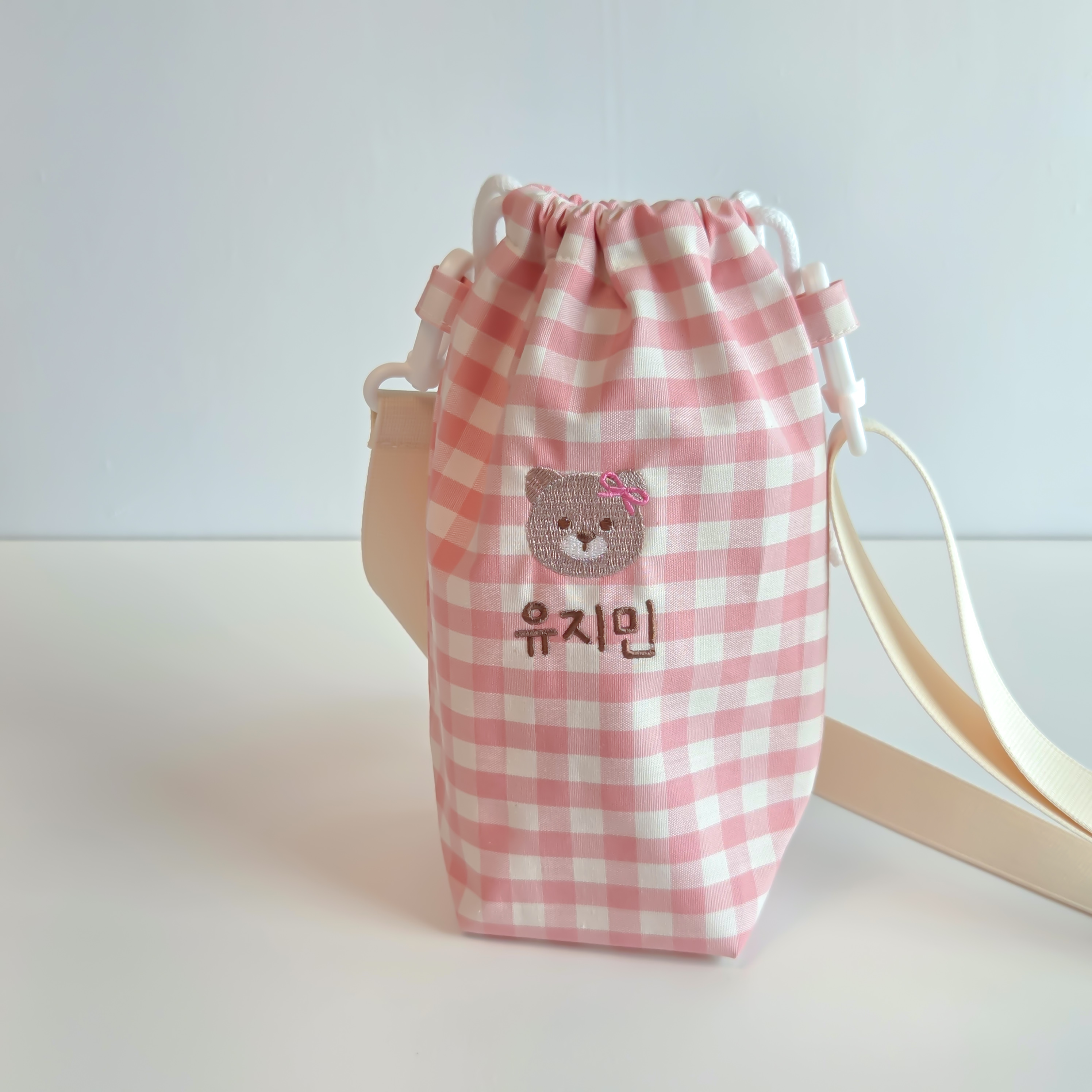 물병파우치 유치원 방수 파우치 이니셜 자수 어린이집 - 상품 이미지