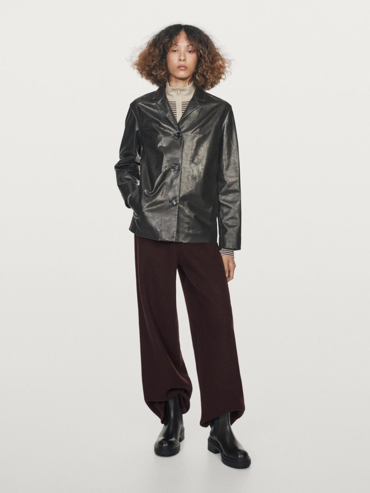 마시모두띠 울 블렌드 스트레이트 와이드 팬츠 6426/976 BROWN - 상세 이미지 2