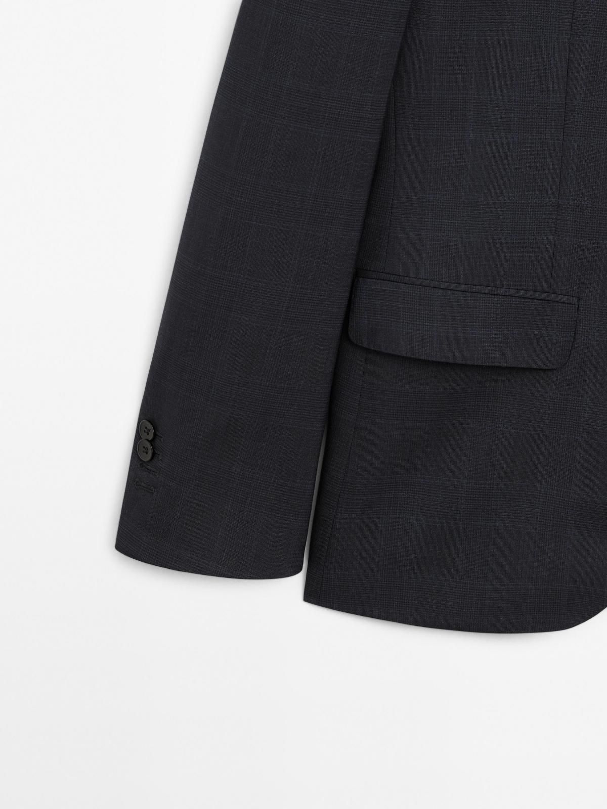 마시모두띠 클래식 체크 울 테일러드 블레이저 3512/509 NAVY BLUE - 상세 이미지 4