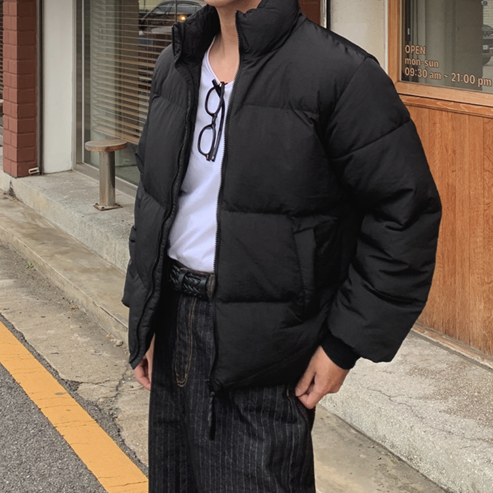 남자 테즈 오버핏 겨울 웰론 스트링 숏 패딩 점퍼 - 상세 이미지 5